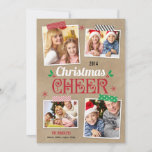 Cartão com fotos de Natal do Crafty<br><div class="desc">Celebre a temporada com este cartão de feriado moderno e na moda de Berry Berry Sweet. Visite nossa sala de design em WWW.BERRYBERRYSWEET.COM</div>