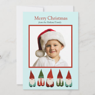 Cartão com fotos de Natal dos Gnomos