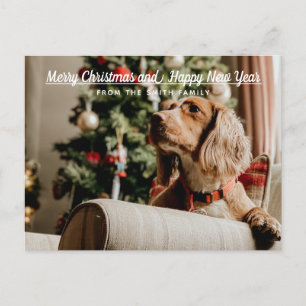 Cartão com fotos de Natal e Feliz ano novo Moderno