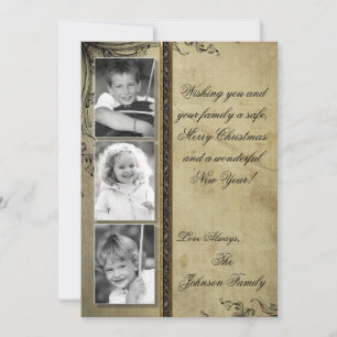 cartão com fotos de Natal Feliz XMAS 5x7