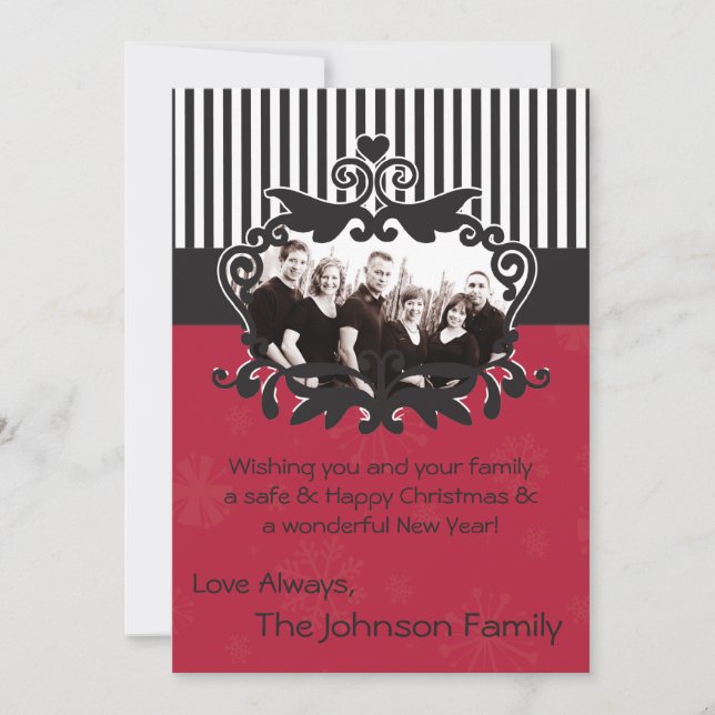 cartão com fotos de Natal Feliz XMAS 5x7 (Frente)