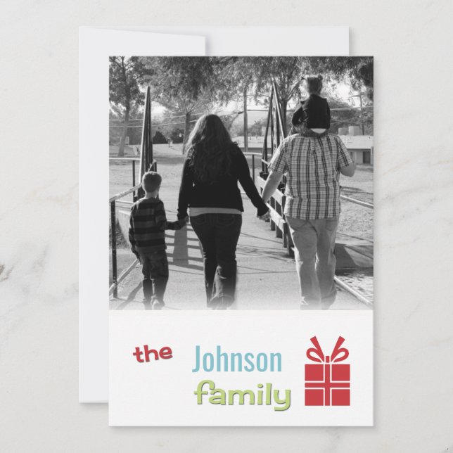 cartão com fotos de Natal Feliz XMAS 5x7 (Frente)