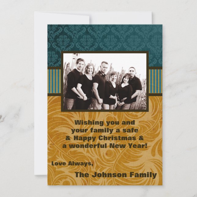 cartão com fotos de Natal Feliz XMAS 5x7 (Frente)