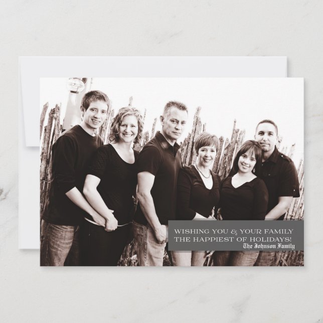 cartão com fotos de Natal Feliz XMAS 5x7 (Frente)