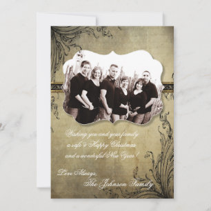 cartão com fotos de Natal Feliz XMAS 5x7