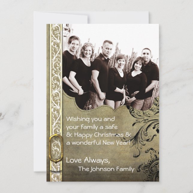 cartão com fotos de Natal Feliz XMAS 5x7 (Frente)