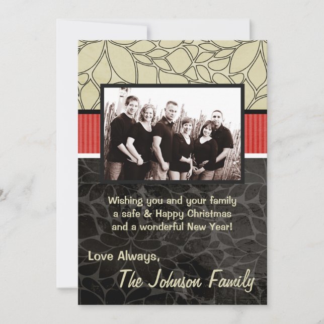 cartão com fotos de Natal Feliz XMAS 5x7 (Frente)