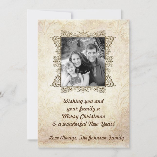 cartão com fotos de Natal Feliz XMAS 5x7 (Frente)