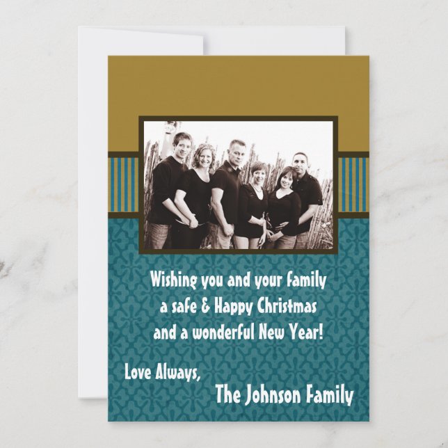 cartão com fotos de Natal Feliz XMAS 5x7 (Frente)