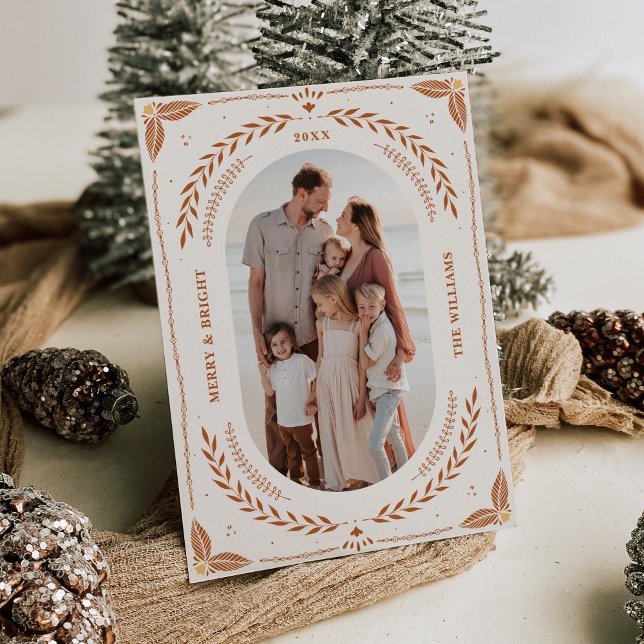 Cartão com fotos de Natal Folk Art (Criador carregado)