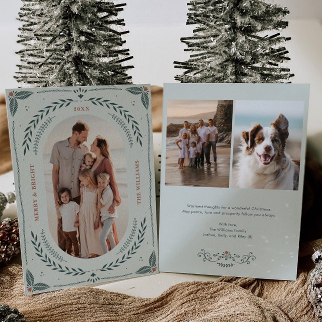 Cartão com fotos de Natal Folk Art (Criador carregado)