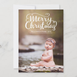 Cartão com fotos de Natal Merry Script Moderno