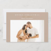 Cartão com fotos de Natal Mínimo Dourado Moderno