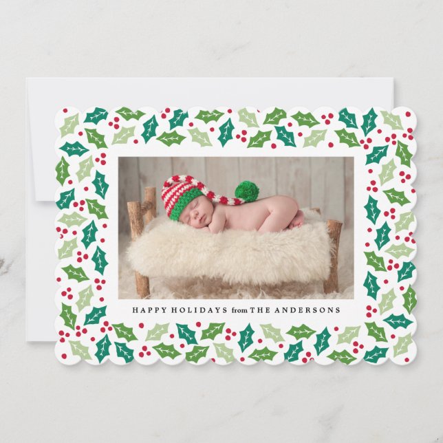 Cartão com fotos de Natal Mistletoe (Frente)