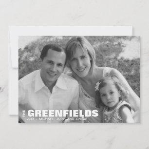 Cartão com fotos de Natal preto e branco moderno