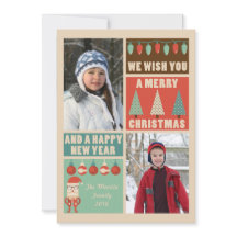 Cartão com fotos de Natal retrógrado