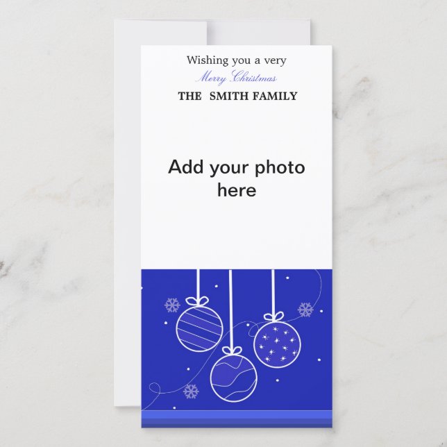 Cartão com fotos de ornamentos de Feriados (Frente)