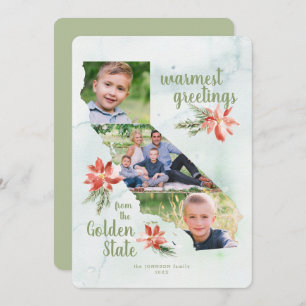 Cartão com fotos de Ouro do Estado do Mapa do Feri