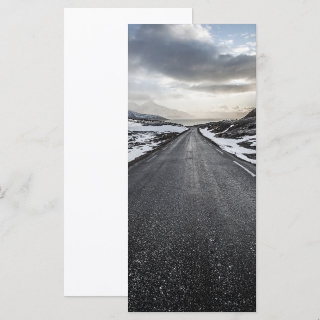 Cartão com fotos de Paisagem da Noruega na Estrada (Frente/Verso)