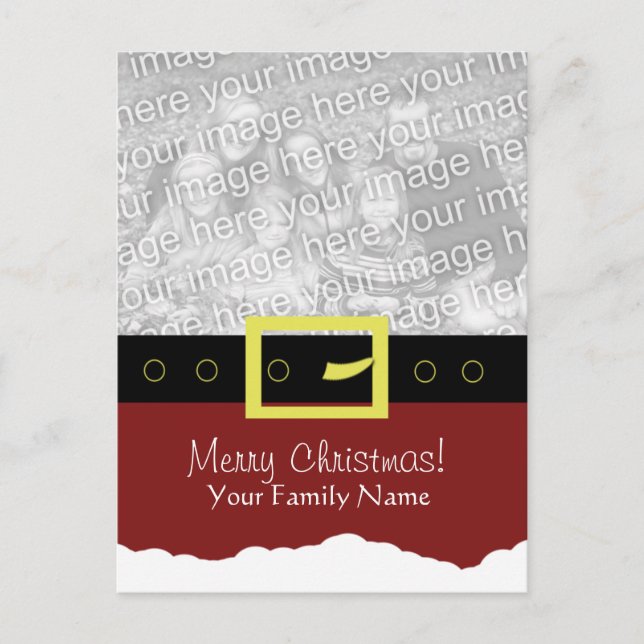 Cartão com fotos de papais noeis... (Frente)