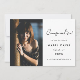 Cartão com fotos de Parabéns manuscritos mínimo