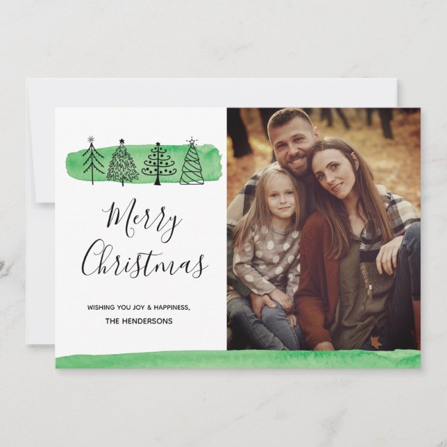 Cartão com fotos de Portas de Aquarela Moderna (Frente)