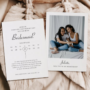 Cartão com fotos de Proposta do Bridesmaid do Cale
