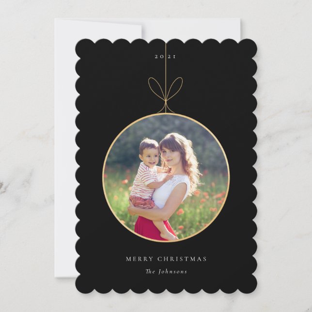 Cartão com fotos de Quadro de Ornamento (Frente)