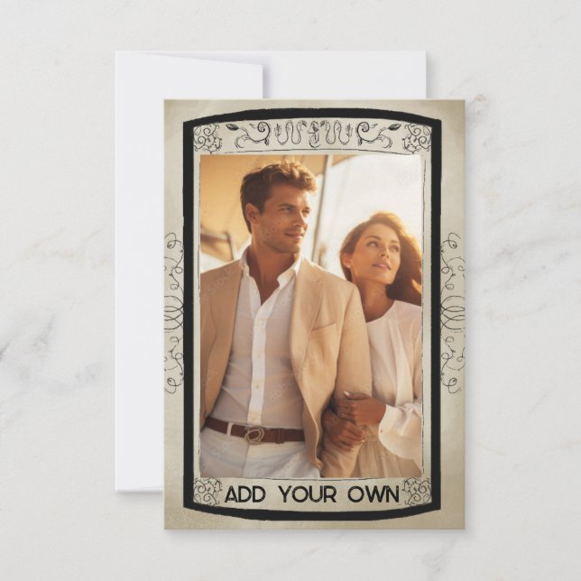 Cartão com fotos de queda de spooky personalizável (Frente)