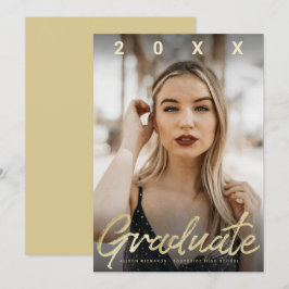 Cartão com fotos de Script de Pincel Dourado do Fo