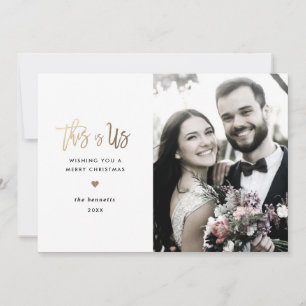 Cartão com fotos de Script Moderno Feliz Natal