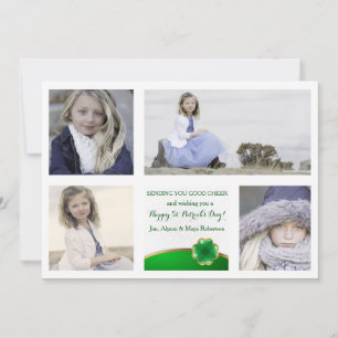 Cartão com fotos de Shamrock Dourado