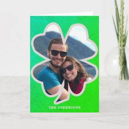 Cartão com fotos de Shamrock Verde