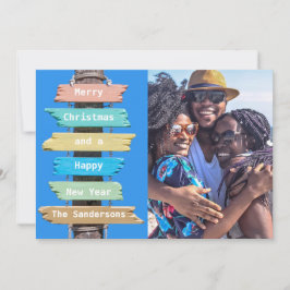 Cartão com fotos de Tema da Praia de Natal