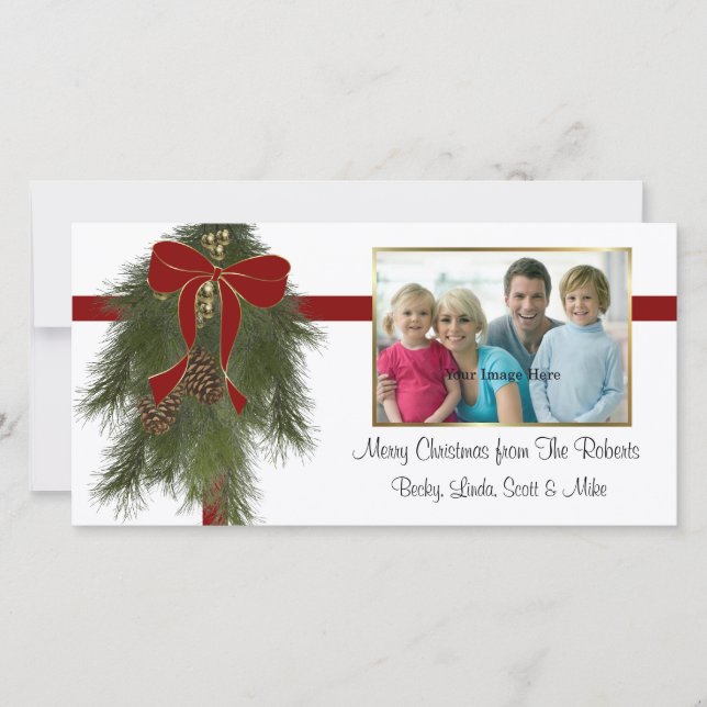 Cartão com fotos de tosse de pinheiro de Natal (Frente)