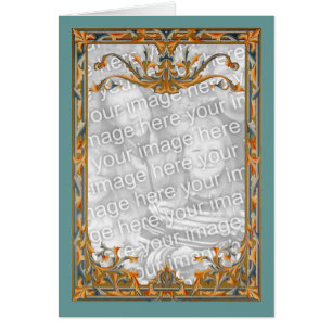 Cartão com fotos Design de espiral do ornamentado