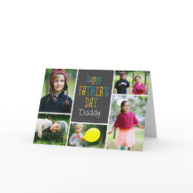 Cartão com fotos Dia de os pais de pontos adorávei