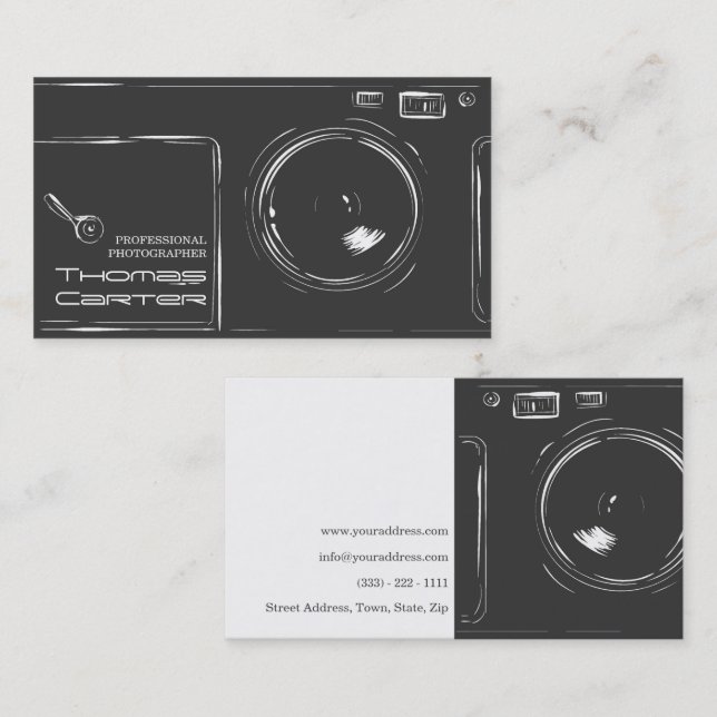 Cartão com fotos digital para fotógrafos profissio (Frente/Verso)