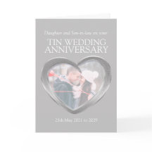 cartão com fotos do aniversário de casamento do es