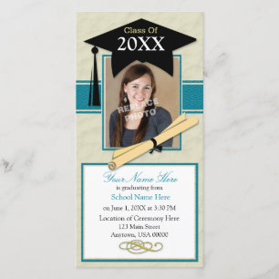 Cartão com fotos do anúncio da graduação - cerceta