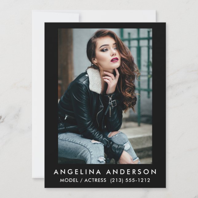 Cartão com fotos do Ator Modelo Preto (Frente)
