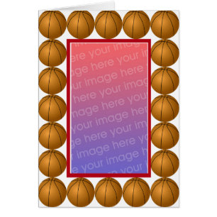 Cartão com fotos do basquetebol