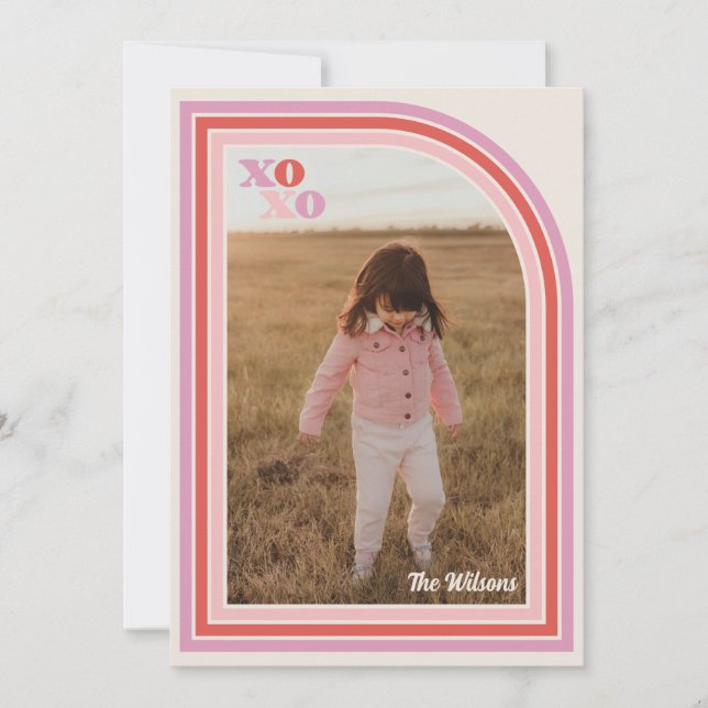 Cartão com fotos do Dia de os namorados XOXO de Am (Frente)