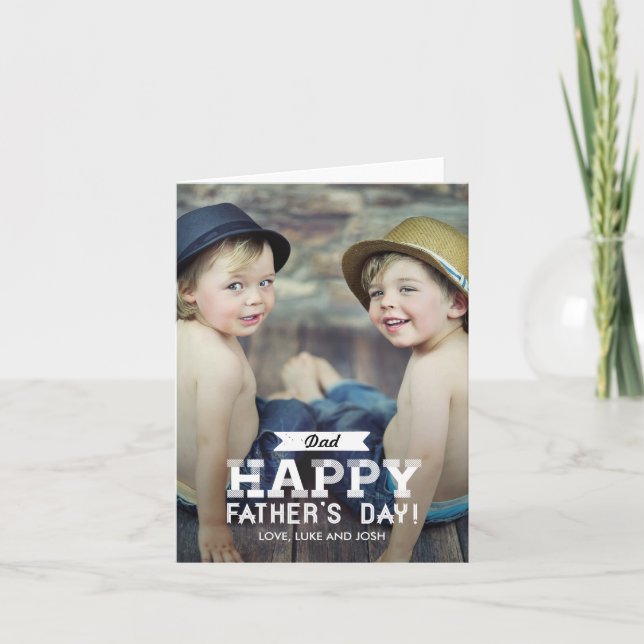 Cartão com fotos do Dia de os pais da Faixa de Opç (Frente)