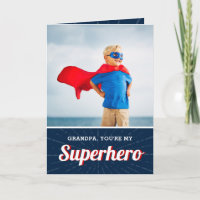 Cartão com fotos do Dia de os pais Super-Herói Avô