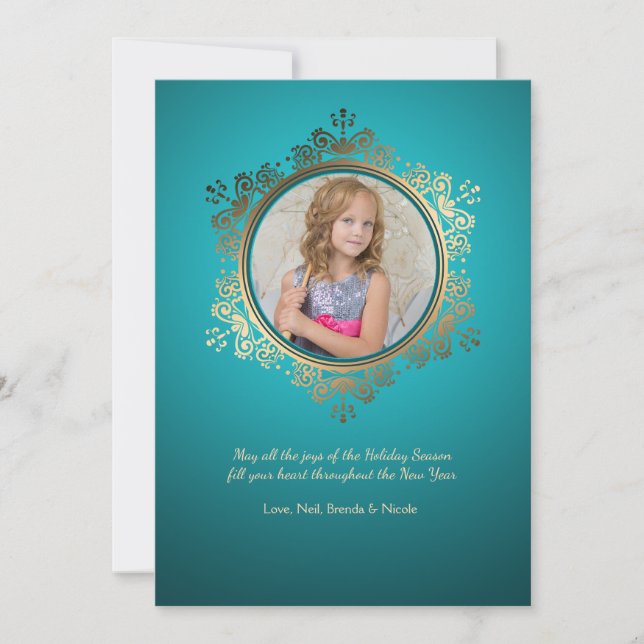 Cartão com fotos do espírito do feriado (Frente)