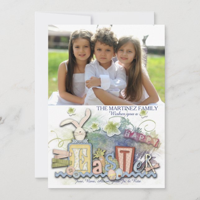 cartão com fotos do estilo do Artesanato felz pasc (Frente)