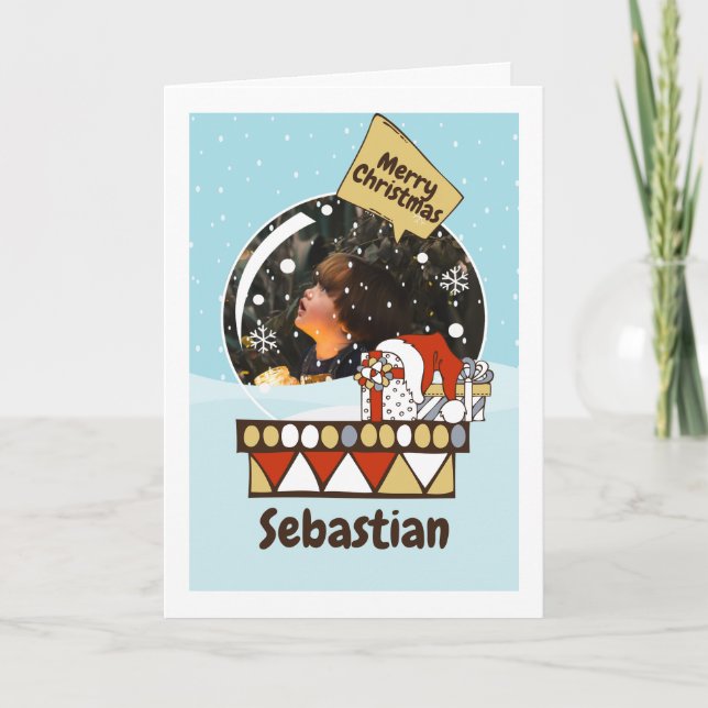 Cartão com fotos do Globo de Neve de Natal (Frente)