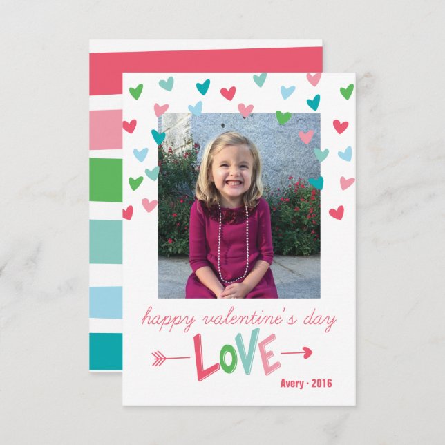 Cartão com fotos do Namorados de Multicores Feliz (Frente/Verso)