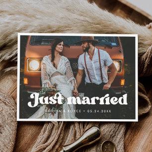 cartão com fotos do Recem casados na moda